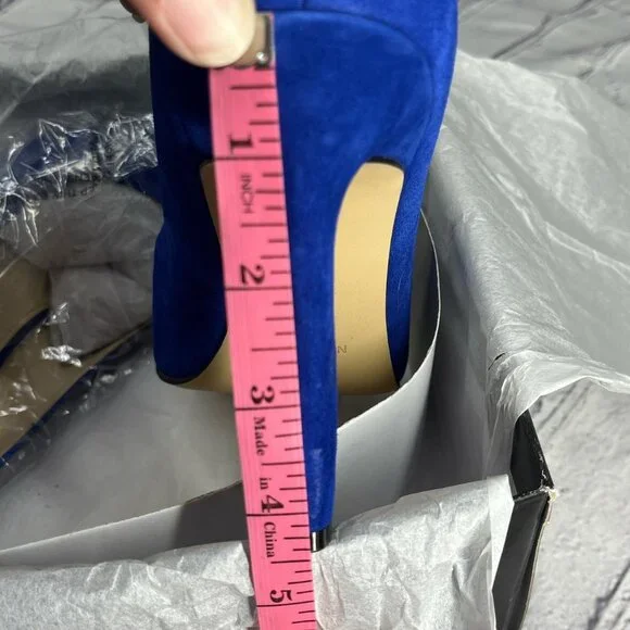 Nine West Blue Suede Heels | Women’s Size 10M, 4.25” Heel - Picture 6 of 7